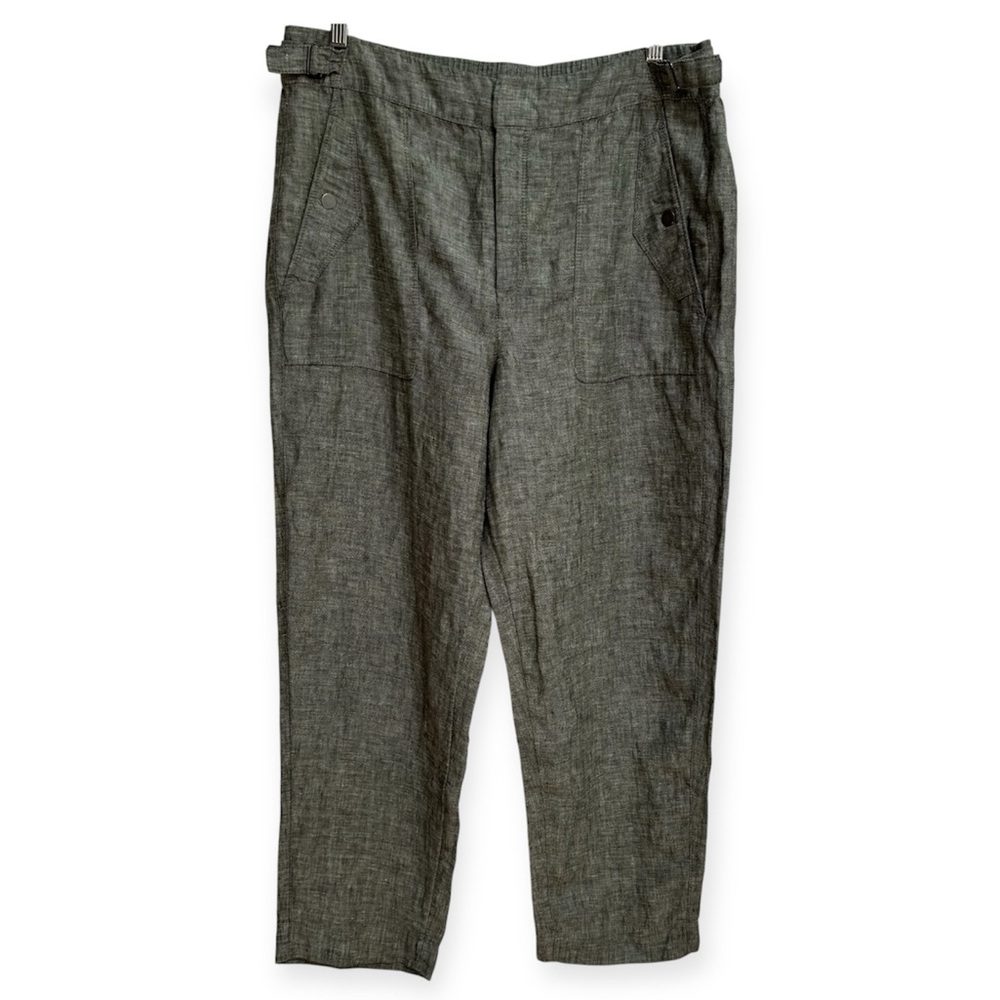 Athleta Voyager 100% Linen Straight Leg Pants Size 14